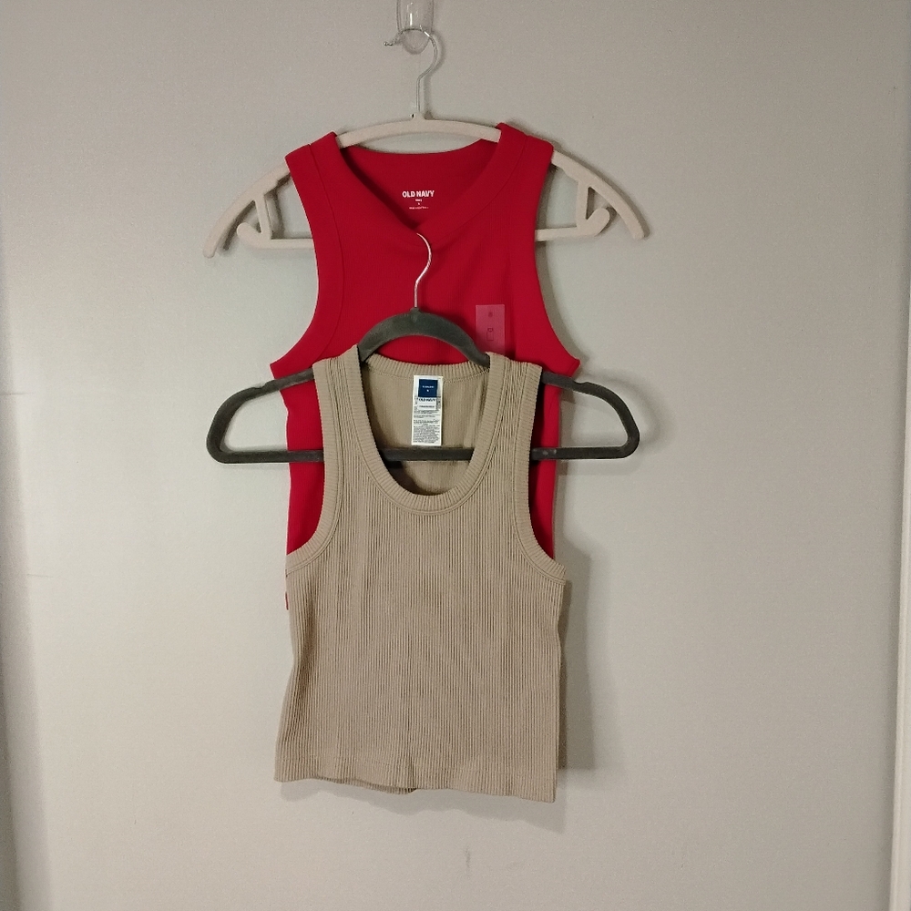 Stylish Beige and Red Women's Tops